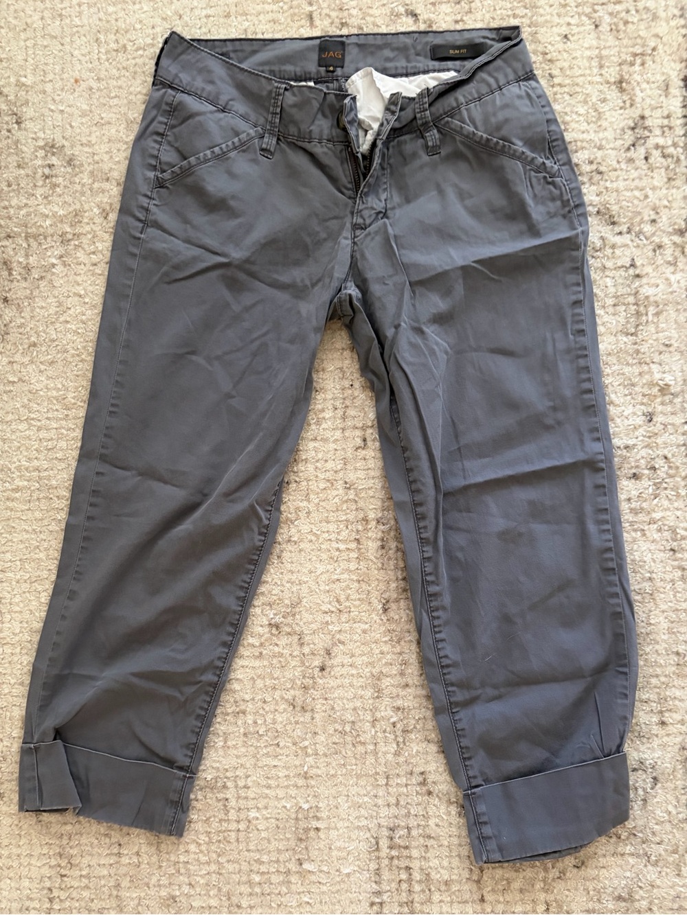 Jag Jeans Men's Slate Gray Cropped Chinos